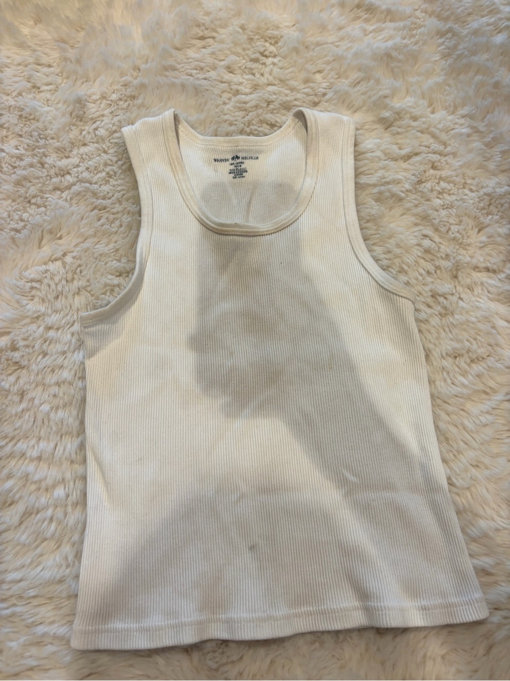 BRANDY MELVILLE Women's Ribbed Tank Top - White